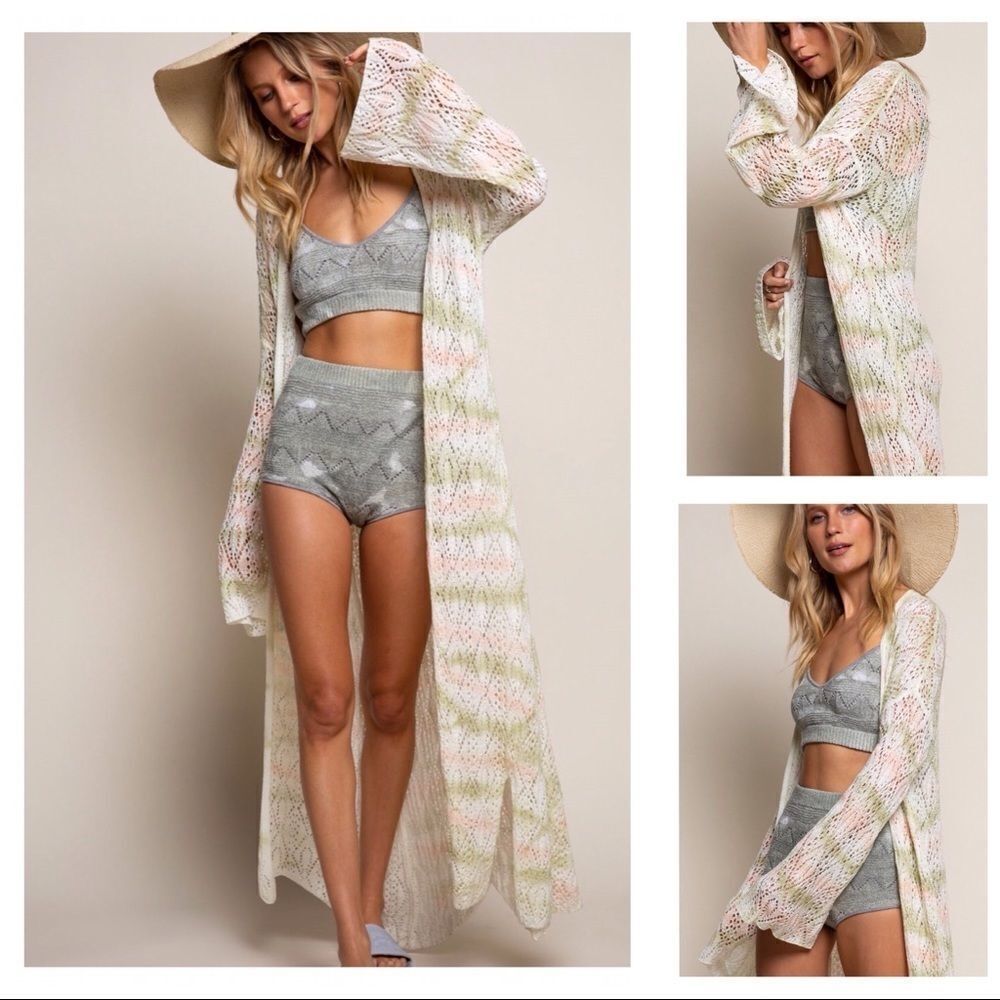 𝅺POL Waves Of Color lightweight maxi kimono